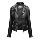 Lightweight Jackets Womens Oversized Faux Leather Jacket Moto Biker Motorcycle Coat Fall Fashion Outfits Clothes 2024 Black