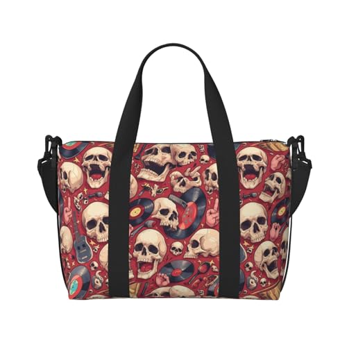 Sac de voyage pour femme à motif tête de mort style original et grand volume