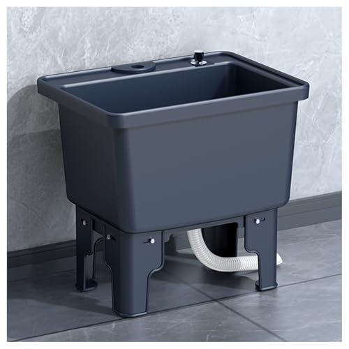 Lavandino portatile con controllo dell'acqua a 1 tocco, 40/50 cm, in polipropilene, per lavanderia, garage, cantine, balconi e giardini, versatile vasca per bucato