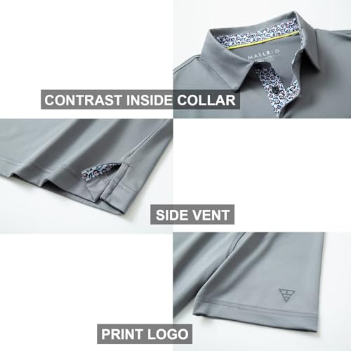 Image of Mens Polo Shirts Short and Long Sleeve Casual Solid Stylish Dry Fit Performance Designed Collared Golf Polo Shirts for Men