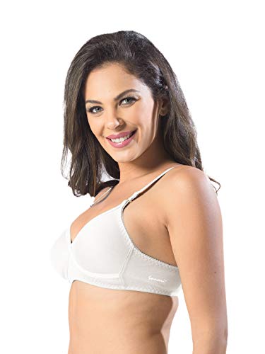 Image of SONARI Womens Non Padded Regular Cotton Bra | Wire-Free, Medium Coverage, Sewn-in Bump for Natural Lift, Polycotton Blend Fabric, Hook & Eye Closure, Adjustable Straps - Violet
