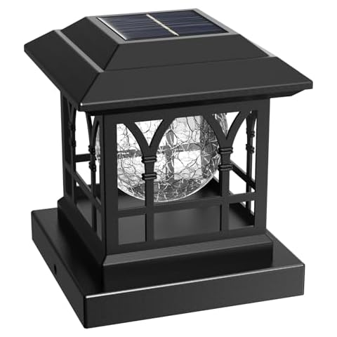 AEYANZZ Crackle Glass Solar Post Lights Cover