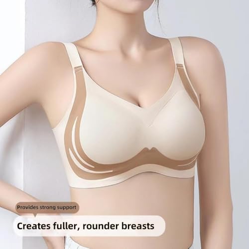 Super Gather Wireless Push-Up Bra, Full Coverage Support Bra with Seamless Design, Breathable Ice Silk Material2