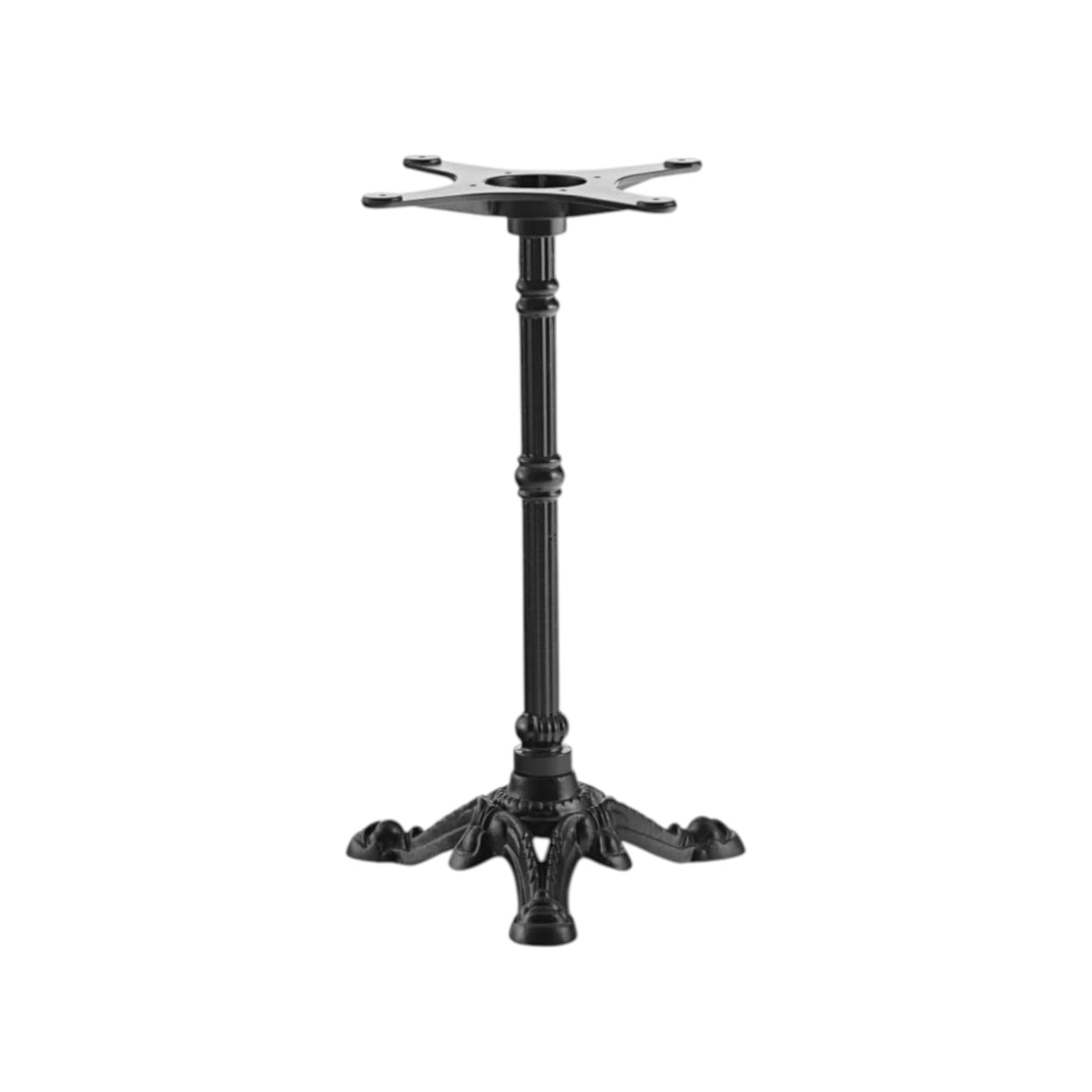 Bistrot Tischbein aus Gusseisen, Schwarz, 3 Zweige, für den Innen- und Außenbereich, Terrasse, Restaurant, Tischbein, Pariser Design, 12 kg