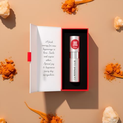 CA Perfume Impression of Amber Rouge Saffron For Women And Men Fragrance Eau de Parfum Spray 0.27 Fl Oz/8ml-X1