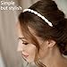 CUBACO 6 PCS Pearl Headband for Women White Headbands for Girl Jeweled Head Bands for Thin Thick Hair Fashion Rhinestone Hairband Bridal Beaded Headpiece Non Slip Hair Accessories for Party Wedding