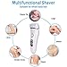 Electric Lady Shaver Bikini Trimmer, Wet & Dry Rechargeable Cordless Painless Electric Razor for Women, LED Display Razor for Legs Underarms (White)