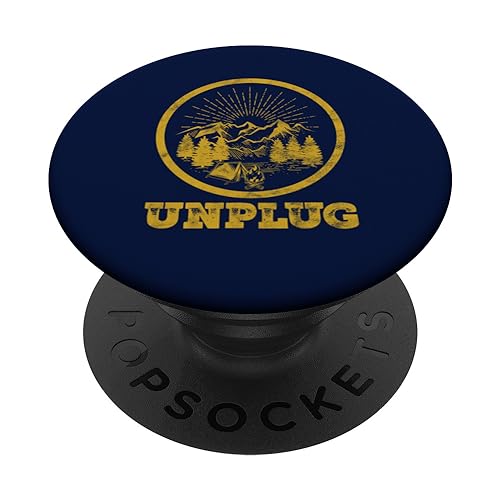 T-shirt graphique Unplug Hiking Mountain Hiker Nature Lover PopSockets PopGrip Interchangeable