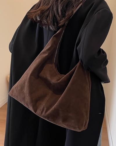 Bolsa de hombro de gamuza tipo tote para mujer miniatura 2