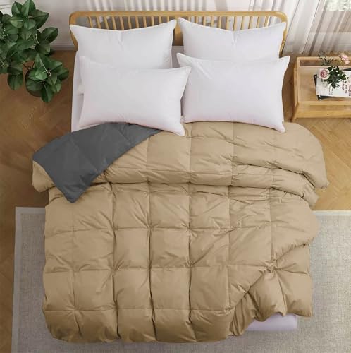 Image of Fluffy 600 GSM Winter Comforter Single Bed 60 inchX90 inch - 600 GSM Heavy Winter Quilt Microfiber Rajai /Duvet /Blanket Super Soft Single Size - Beige /Dark Gray Color