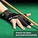 Billiard Pool Gloves for Right Hand, 3 Finger Billiards Gloves Pool Cue Gloves, Quick-Dry Breathable Billiard Pool Glove, Snooker Cue Sport Glove Popular Sizes for Men & Women, Right Hand (Black)