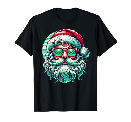 Camiseta de Navidad Divertida para niños con Cara de Santa para niños Camiseta