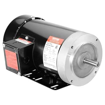 VEVOR 2HP Electric Motor 3450 RPM, AC 230V/460V, 56C Frame, Air Compressor Motor 3-Phase, 5/8" Keyed Shaft, CW/CCW Rotation for Agricultural Machinery and General Equipment