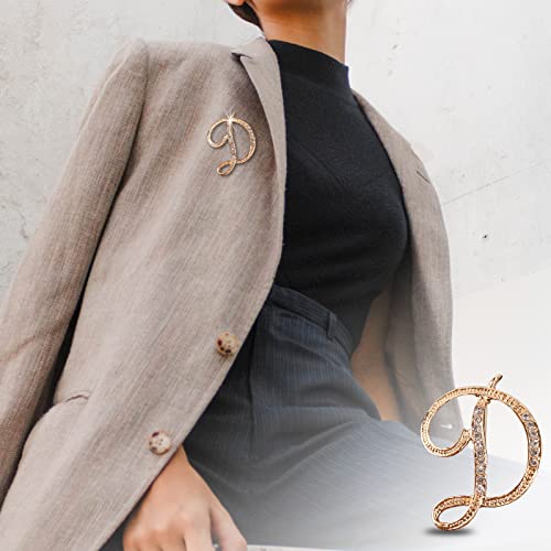 Image of Letter Brooch Pins, Alloy Lapel Pin Gold and Silver for Women, Girls, Men