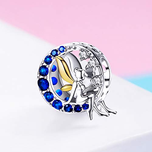 Abalorio de plata con hada de la luna y circonitas cúbicas de alta joyería 5