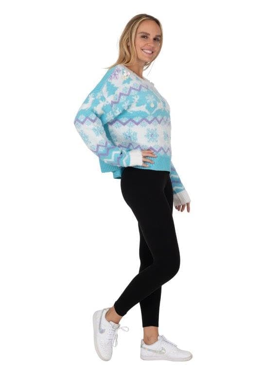 Blizzard Bay Women's Fairisle Snowflake Ugly Christmas Pullover - Image 5
