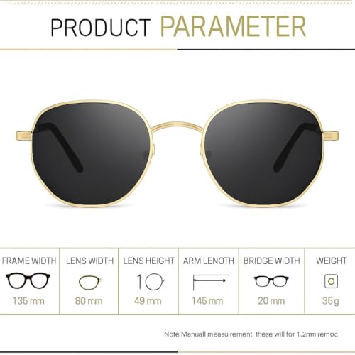 Image of IFLASH UV Protected Hexagonal Small Octagonal Sunglasses for Men and Women