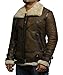 Mens Genuine Shearling Sheepskin Leather Bomber Flying Pilot Aviator B3 WWII Jacket (L)