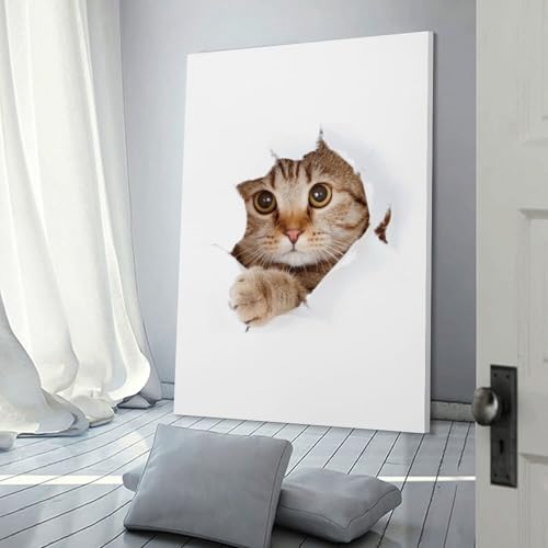 Décoration de chambre affiche chat humour salon cosy 30x45