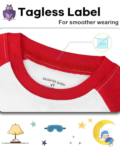 Image of DAUGHTER QUEEN Boys Pajamas 4 Pieces Long Set 100% Cotton Sleepwear Size 18 Months-12 Years