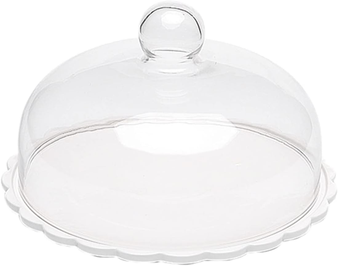 BESTonZON Cake Glass Cover, White, 12-Inch Round, Ceramic