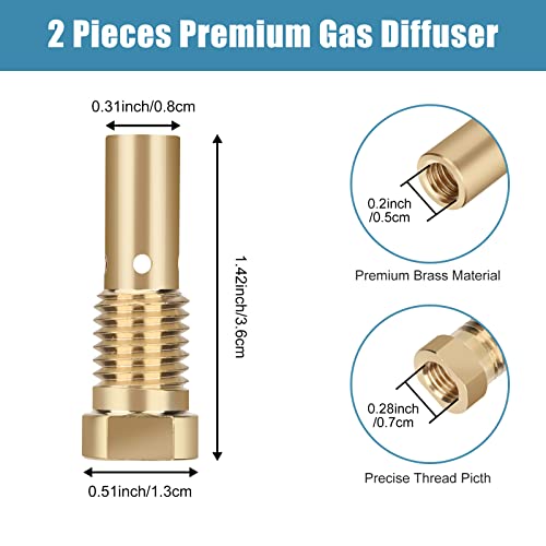 Sunjoyco 16 Pcs Flux Core Gasless Nozzle Tips Kit K3493-1, 0.035" Contact Tips & Gas Diffusers Mig Welding Gun Accessory Compatible With Century Fc90/80Gl Forney Titanium Lincoln Craftsman Chicago #TOP2