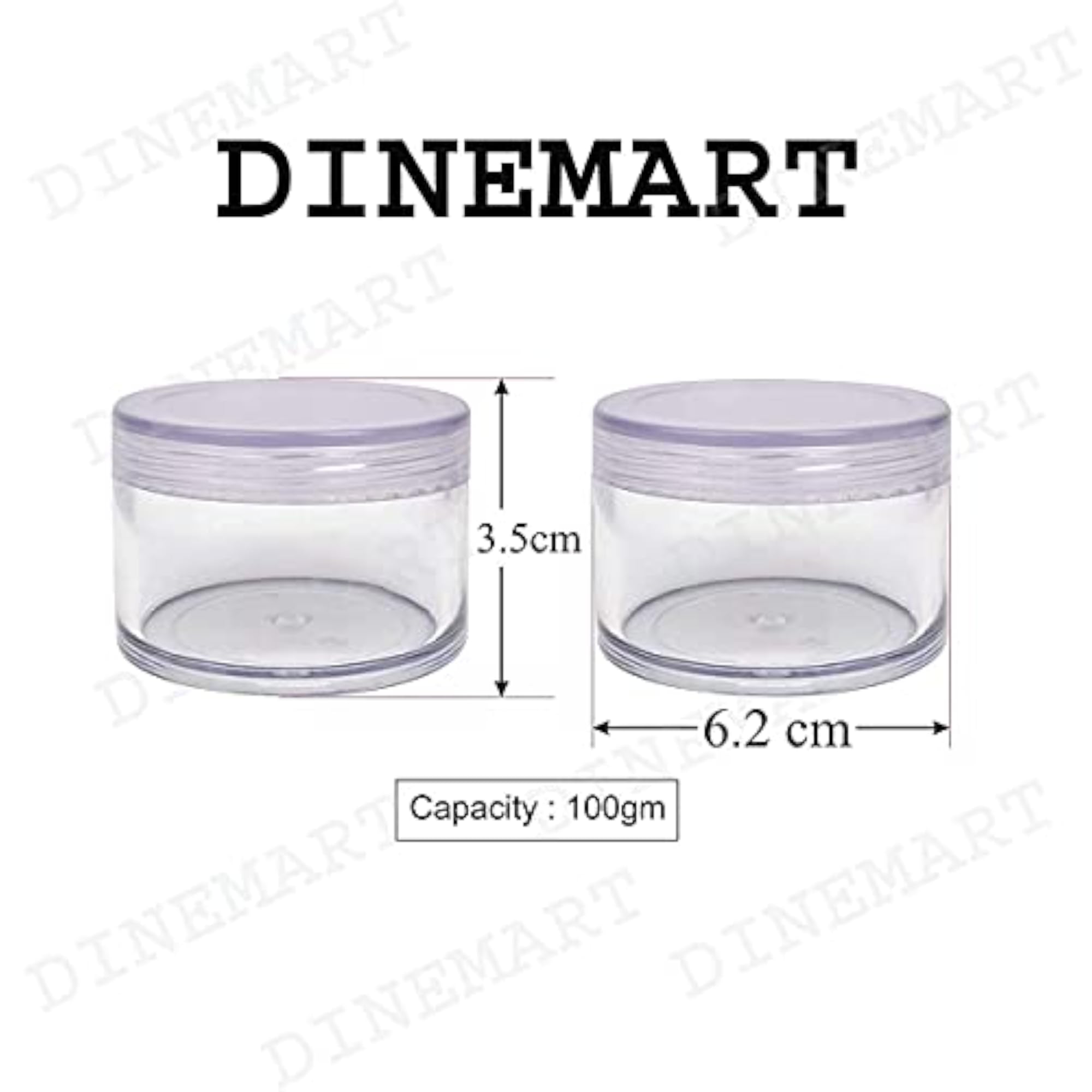 Pack of 10 Empty Cosmetic San Jars with Transparent Lids