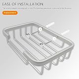 Wall Mounted Soap Dish, Bath Soap Dish for Shower, Aluminium Wall Mounted Bar Soap Holder for Bathroom Kitchen-Silver 2pcs