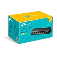 TP-Link LS1008G 8-Port Desktop Switch (8 x Gigabit Auto-Negotiation RJ45 Ports, IEEE 802.3X, Plug and Play, energiesparend, Plastikgehäuse für einfache Tisch- oder Wandmontage) schwarz (Packung mit 2) – Ansicht 6