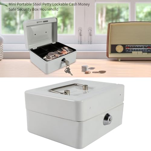 Boîte de rangement avec serrure verrouillable en fer étanche blanche - 8