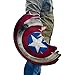 Captain Broken America Shield - Medieval Damaged Captain Shield - Metal Replica Adult America Shield for Halloween, Cosplay, Role-Play and Theater Play Captain Real Shield Cosplay Party Props, Red,