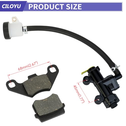 Image of KT196 Brake Master Cylinder Assembly Compatible with Coleman 196cc KT196 Go Kart Go Cart Powersports Parts with Brake Caliper Pads Kit Accessories Black