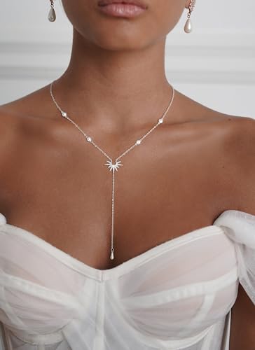 chesky 14k gold platedsilver long necklaces for womenlariat necklace dainty statement prom necklace rosary cross sun drop pendant jewelry gifts