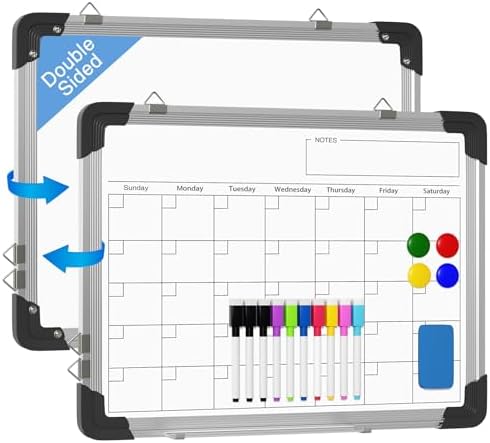 Monthly Calendar Whiteboard Dry Erase Cork Board Combination For Wall, 17"x13 - View #10