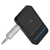 🔊【DOBLE CONEXIÓN】Receptor bluetooth audio coche puede emparejar con 2 dispositivos al mismo tiempo. Con un micrófono integrado y un botón "MFB" para aceptar / volver a marcar / colgar / rechazar la llamada, y botones de volumen para aumentar / disminuir, modo de música en / siguiente pista y función de pausa.