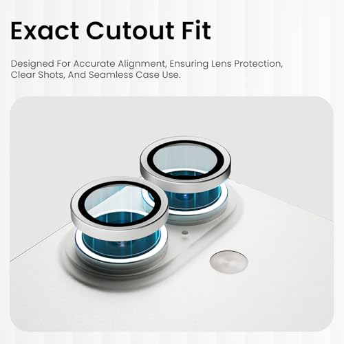 Image of CASEGEAR Clear Pro Camera Lens Protector Compatible With iPhone 17 | HD Clarity | Scratch Resistant | Complete Coverage | Easy Installation | Silver