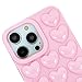 DMaos Compatible with iPhone 14 Pro Max Case for Women, 3D Pop Bubble Heart Kawaii Gel Cover, Cute Girly for iPhone14 Pro Max 6.7 inch - Baby Pink