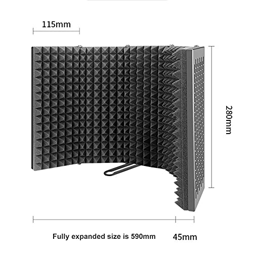 Microfoon-isolatieschild, studio MIC-geluidsabsorberende schuimreflector, geluidsscherm zonder installatie, voor zang… - Image 7