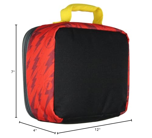 Image of Bioworld DC Comics The Flash Character Lightning Bolt Logo Insulated Lunch Box Tote 12 inch