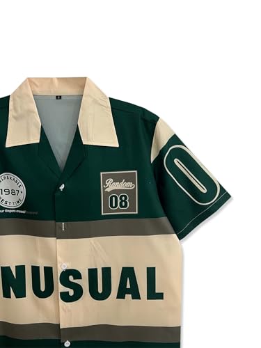 Mens Casual Stylish Shirts Hawaiian Short Sleeve Button Down Shirts Streetwear Y2K Summer Beach Shirts3