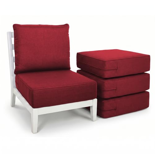 Image of Luxury Outdoor Seat Cushion Set 4-24 x 24 x 6 Inch Outdoor Chair Cushions with Water Resistant & Removable Cover Outdoor Cushions for Patio Furniture Chair Sofa Couch