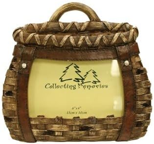 Pack Basket Picture Frame, 4x6, 8-inch, Camping Hiking Theme, Horizontal
