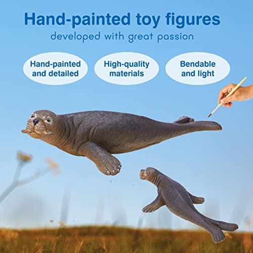 Maloa™ Seal Toy Hand-Painted + Ebook, Large Animal Figurines 8 Inch, Realistic Ocean Toy, Animal Toys For Children, Realistic Animal Figures From 3 Year Up #TOP1