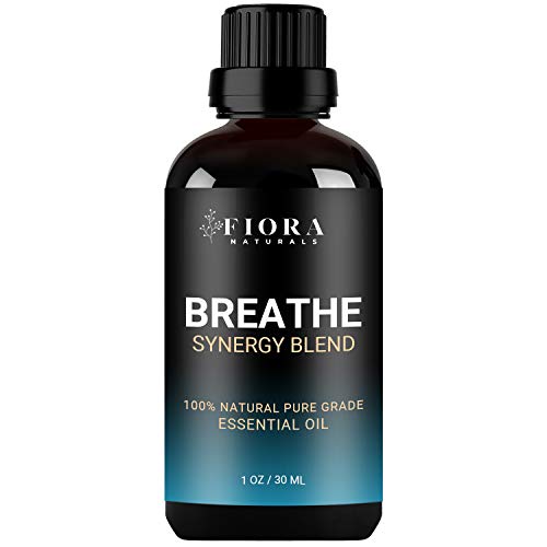 Breathe Essential Oil - Synergy Blend of Peppermint, Eucalyptus, Tea Tree, Lemon & Cardamon to Boost Vitality -Breathe Easy Essential Oil for Diffuser, Humidifier, and Aromatherapy, 1 Oz /30ml