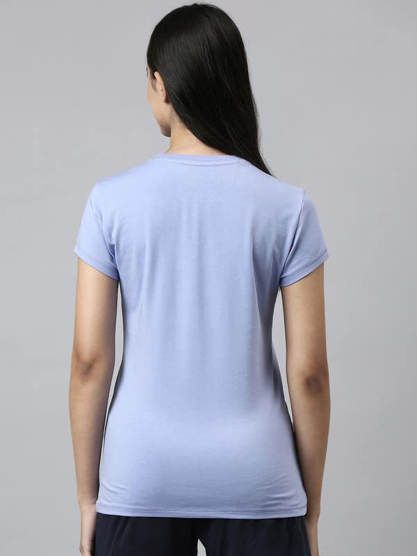 Image of Enamor Short Sleeve Crew Neck Regular Length Basic Crew T-Shirt - Slim Fit, Soft and Breathable Stretch Cotton - E147