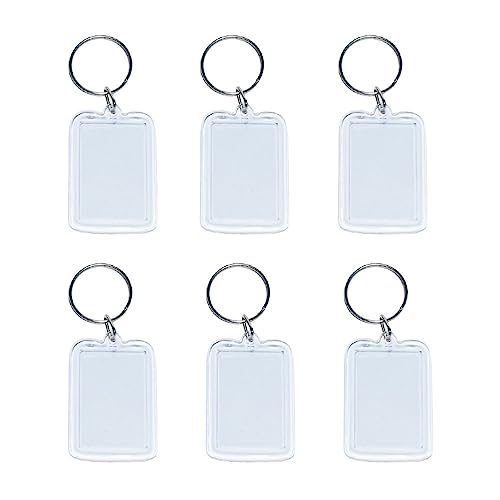 Set de 6 Llaveros de Doble Marco para Fotos en Blanco de Acrílico – un Regalo Ideal para Familiares y Amigos (177 caracteres)