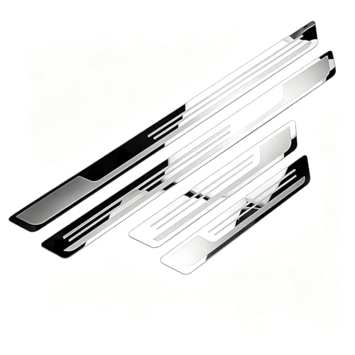 Car Door Sill Protectors 4PCS for McLaren Artura 2021 2022 2023, Stainless Steel Automotive Door Entry Guard Scuff Plate Trim, Interior Kick Panel Covers Accessories,Silver