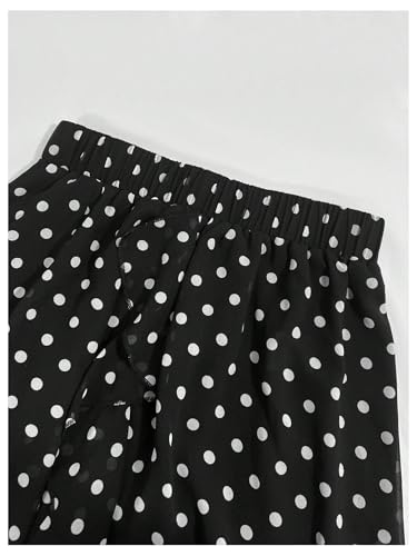 Milumia Women's Polka Dots Ruffle Mini Skirt Elastic Waist Flare Hem Casual Skirts4
