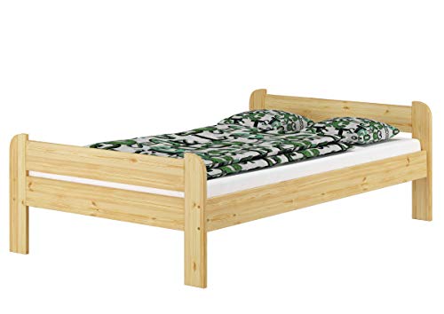 Erst-Holz®Breites Robustes Einzelbett 120x200 Kiefer massiv mit wählbarem Zubehör V-60.39-12ohne Zubehör