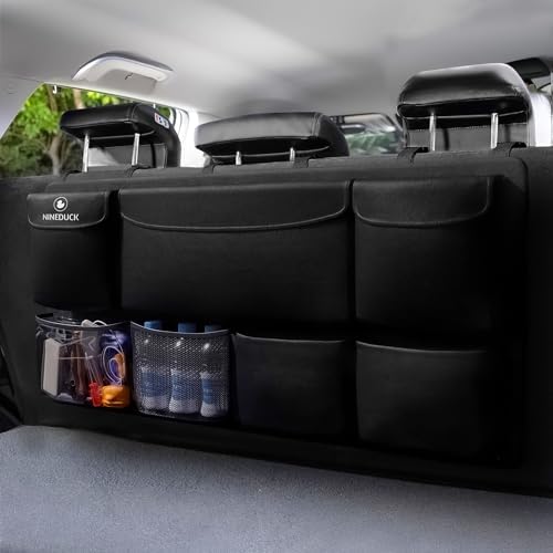 Vehicle Organizer * Rear Seat Storage Solutions, Foldable Car Storage Bag Featuring 4 Compartments, Rear Seat Hanging Organizer For Suvs, Trucks, And Mpvs - View #2